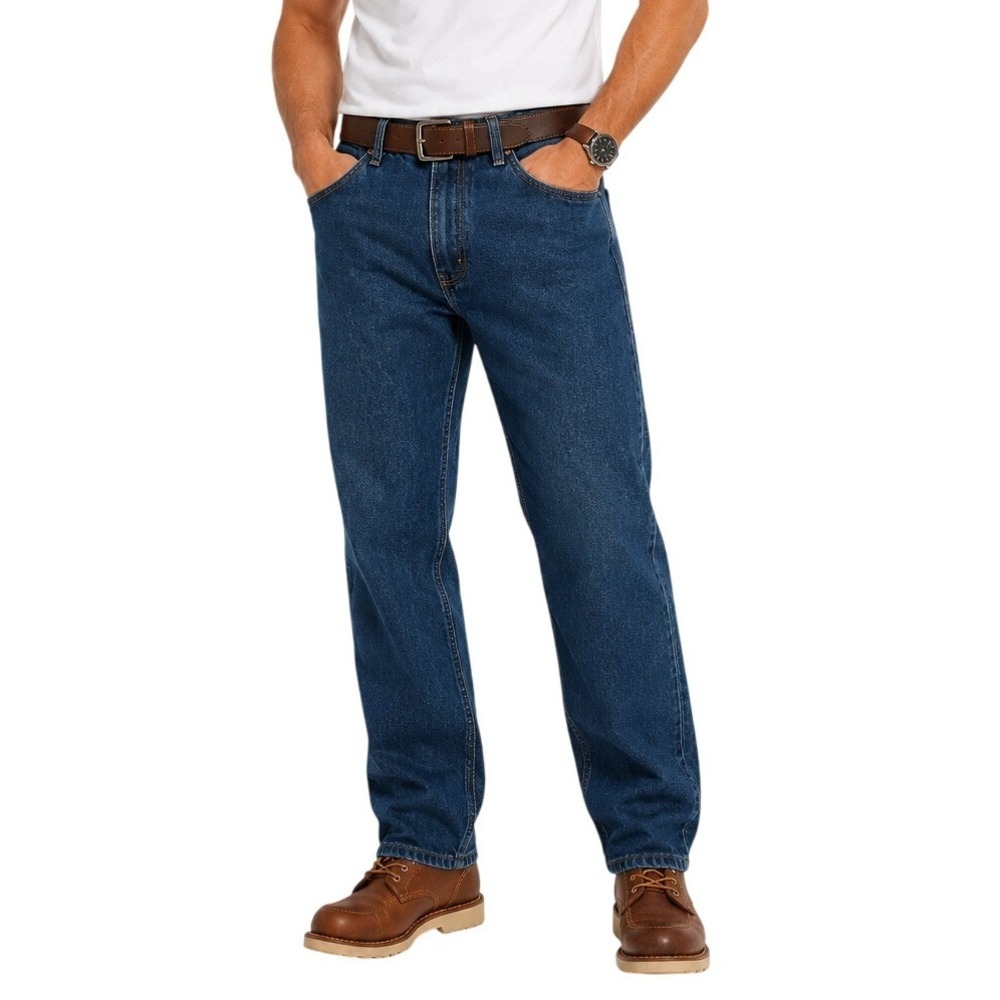 Wrangler Men's Vintage Straight Leg‎ Denim Casual Classic Fit Jeans Blue Size 33